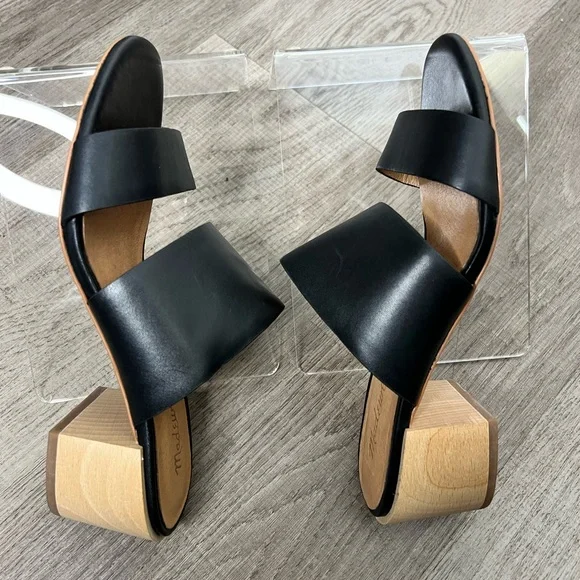 Madewell Leather Kiera Mule Strappy Black Sandal Sz 7 - Picture 5 of 13